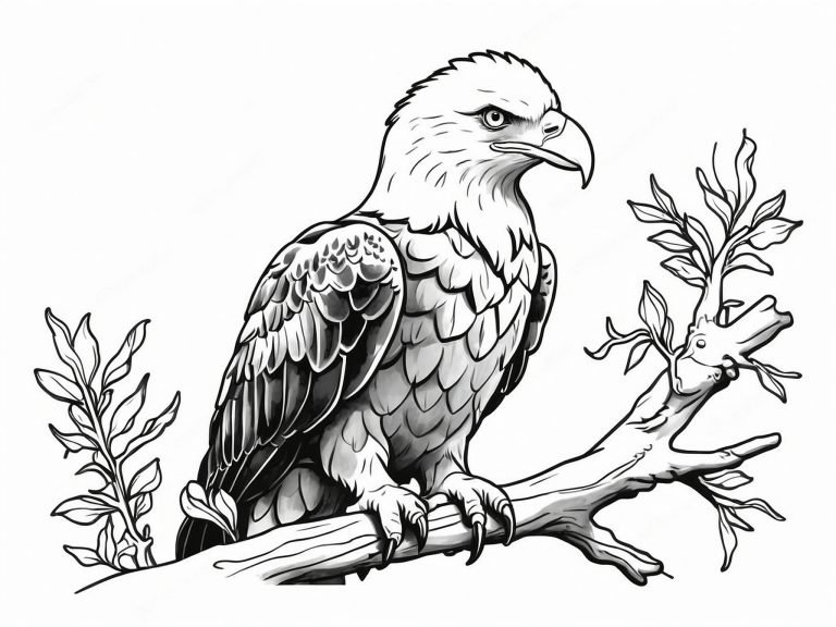 American Bald Eagle Free Coloring Page